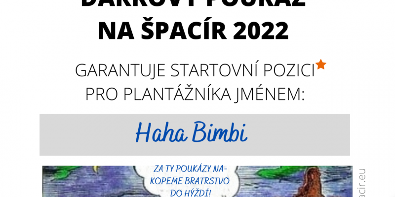 Danajský dárkový poukaz na Špacír 2022